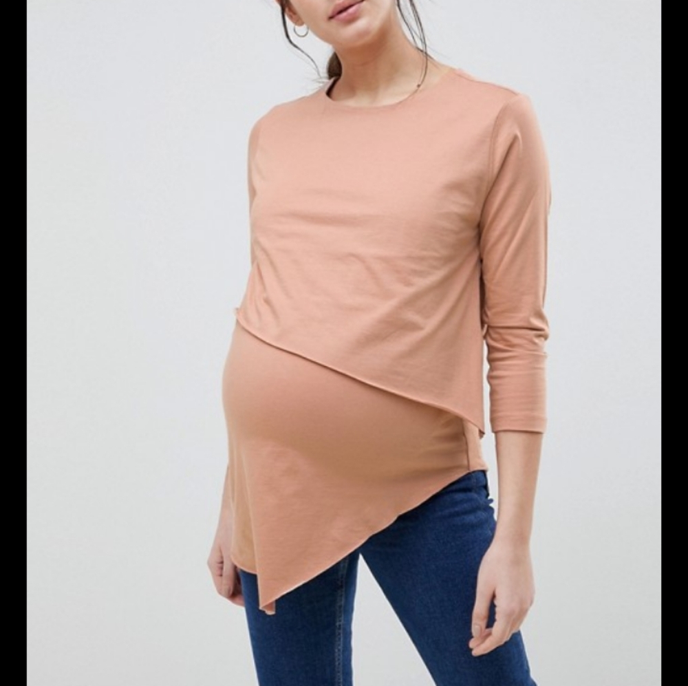 ASOS Blush Asymmetrical maternity nursing top